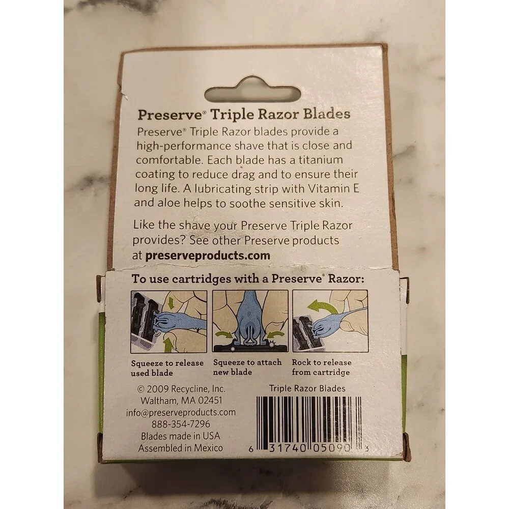 Preserve Triple Razor Blades 4-Pack